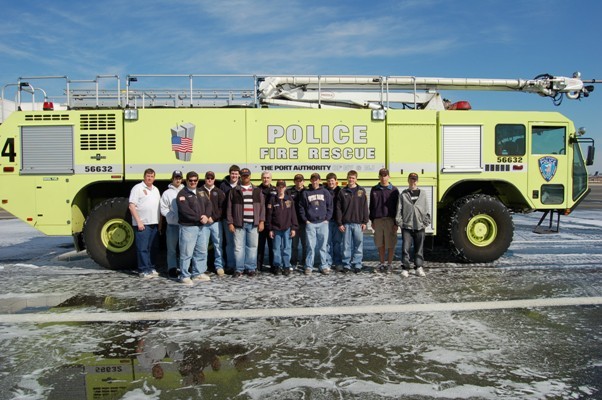 Explorers visit the Aircraft Rescue and Firefighting Station at Newark Liberty International Airport, March 30, 2008.